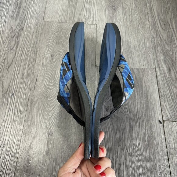 Chaco Chillos Grateful Dead Steal Your Face Mens Sz 12 Black Blue Flip Flops